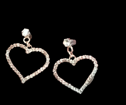Cute love shapes american diamond earrings