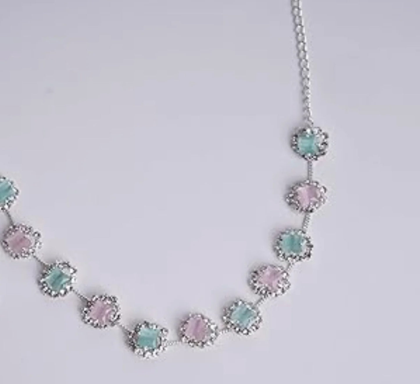 Multicolour zirconia necklace set