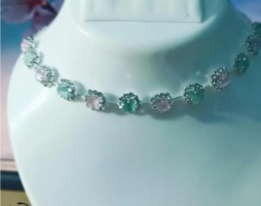 Multicolour zirconia necklace set