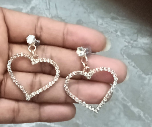 Cute love shapes american diamond earrings
