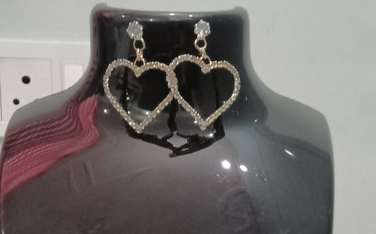 Cute love shapes american diamond earrings